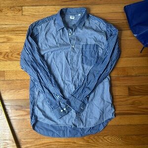 Blue and white striped Uniqlo button down